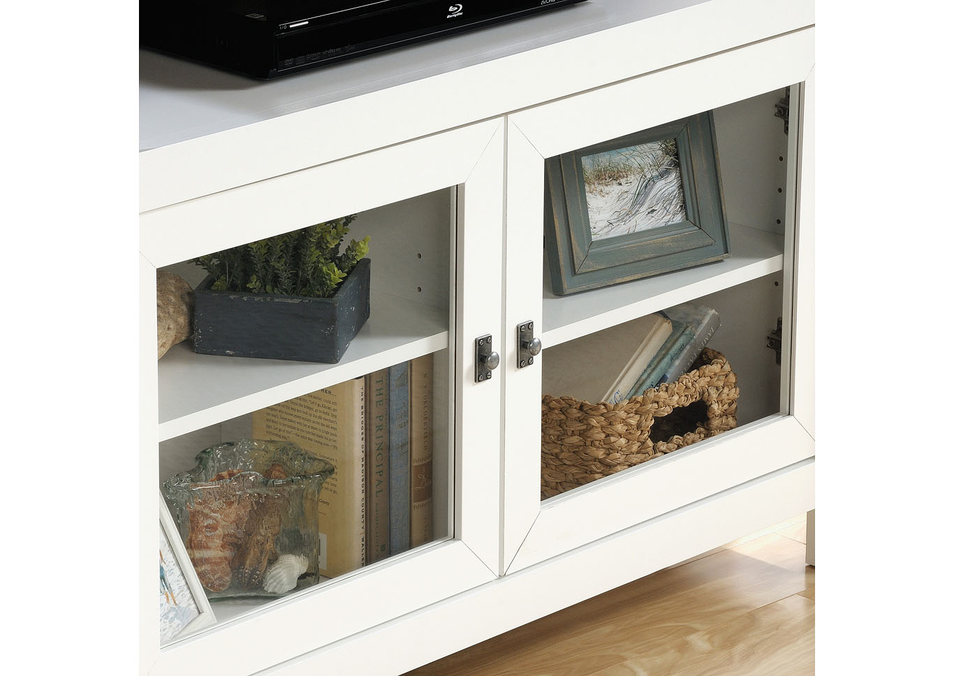 Cottage Road Soft White Entertainment Stand,Sauder